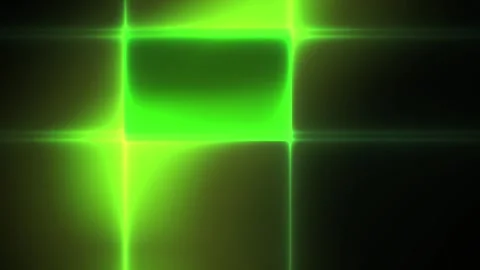 Green laser light beams intersecting on a dark background with grid pattern. Stockbeeldmateriaal 337514755