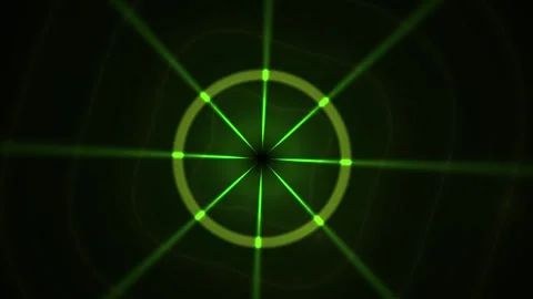 Green laser light circle beam technology. Stock Footage 340032581