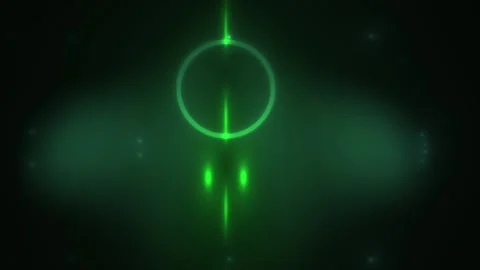 Green laser light circle technology. Stock Footage 340032548