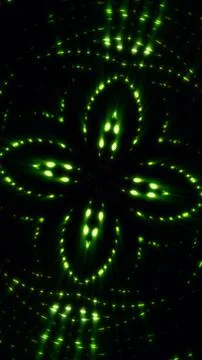 Green Laser Light Floral Pattern Abstract Tech Background Illustrazione stock