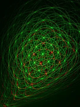 Green laser light pattern effect close up Stock Photos