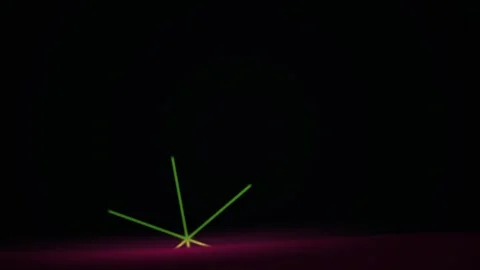 Green Laser Lines Draw Geometric Paths on Dark Background for Abstract Visu.. Stock Footage 343719749