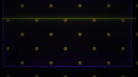 Green Laser Scanning a Grid of Yellow Dots on Dark Digital Background Stock Footage 343719798