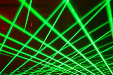 Green lasers Foto stock