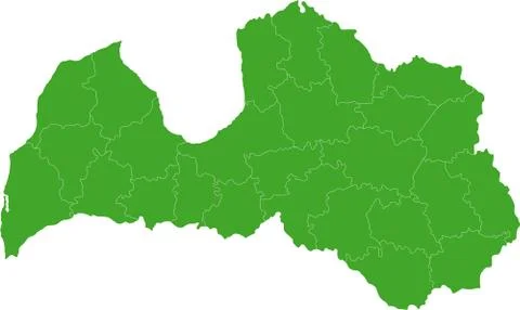 Green Latvia map Stock Illustration