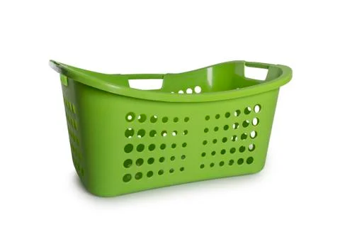 Green Laundry Basket Stock Photos