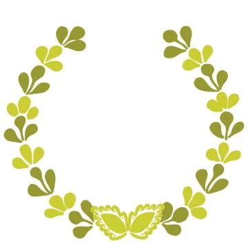 Green laurel vector wreath frame isolated on white background Stock Illustration