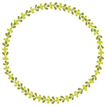 Green laurel wreath vector frame isolated on white background Stock Illustration