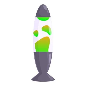 Green lava lamp standing on white background Stock Illustration