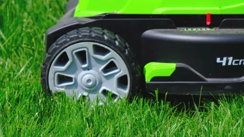 Green lawn mower Stock Footage 155783422