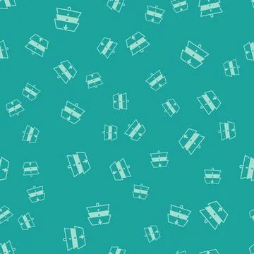 Green Layers icon isolated seamless pattern on green background. Vector Stockillustratie