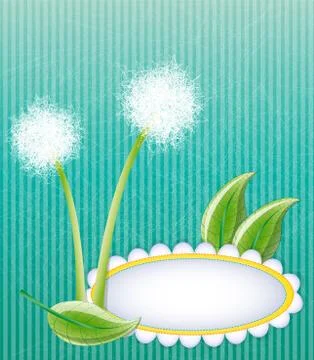 Green layout with dandelions Stock Illustration
