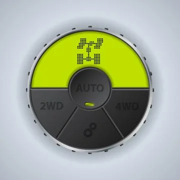 Green lcd display 4x4 settings gauge Stock Illustration