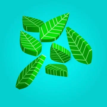 Green leaf 3 Dimensional Vector Design Stock Illustration