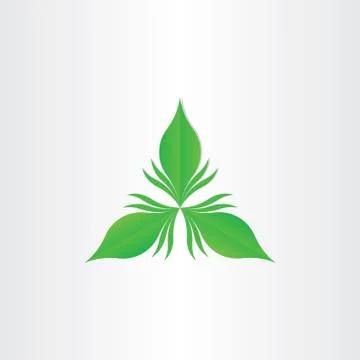 Green leaf abstract vector symbol Stock Illustration