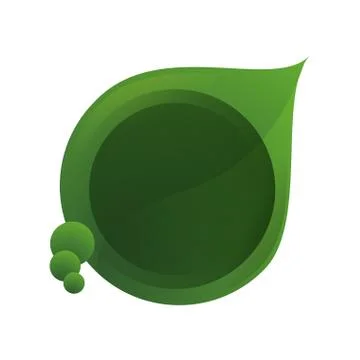 Green leaf and bubble icon. Nature and ecosystem design. Vector Stock Illustration