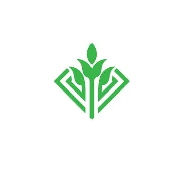 Green leaf and sprout vector logo concept Stock Illustration