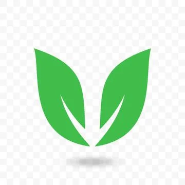 Green leaf arrow vector icon for vegan food Illustrazione stock