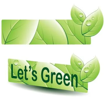 Green leaf banner Stock Illustration