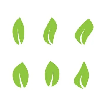 Green leaf. Bio eco logo set. leaf icon Stock Illustration