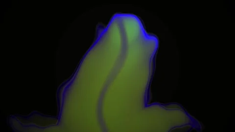 Green leaf with blue outline isolated. Stock Footage 335366741
