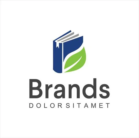 Green Leaf Book Logo Design Icon. Education Logo Design Concept Template. librar Stock Illustration