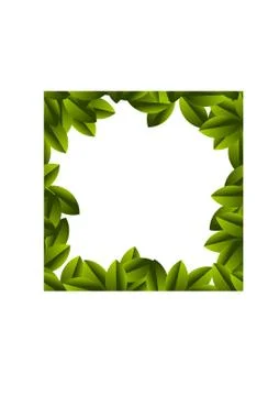 Green leaf border Square continuous pattern-01 Stock Illustration