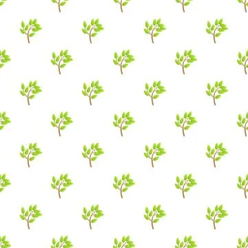 Green leaf branches creating a seamless pattern background Stock Illustration