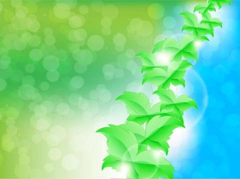Green leaf butterflies background Stock Illustration