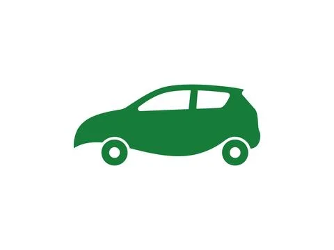 Green Leaf Car Icon Eco Friendly Transport Illustration Иллюстрация