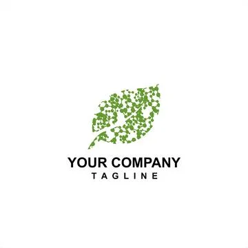 Green leaf cell logo and vector icon Stock Illustration