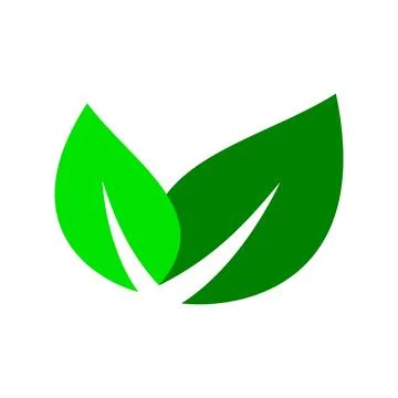 Green Leaf Checkmark Logo Eco Nature Organic Symbol Stock Illustration