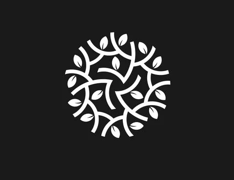 Green leaf circle logo concept Stock Illustration