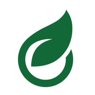 Green leaf in circle logo Stock Illustration