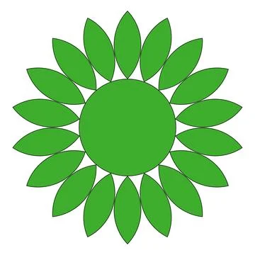 Green Leaf Circular Floral Frame Isolated on White Background Stock Illustration