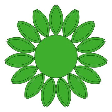 Green Leaf Circular Floral Frame Vector Isolated on White Stock Illustration