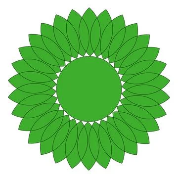 Green Leaf Circular Floral Frame with Central Round Border Stock Illustration