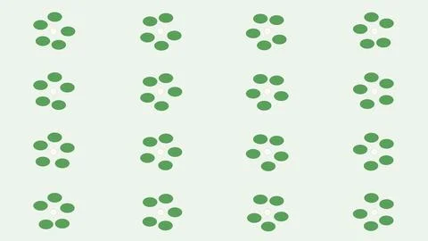 Green leaf clusters geometric pattern on white background Stock Illustration