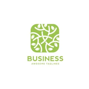 Green leaf decorative rectangle Stock Illustration