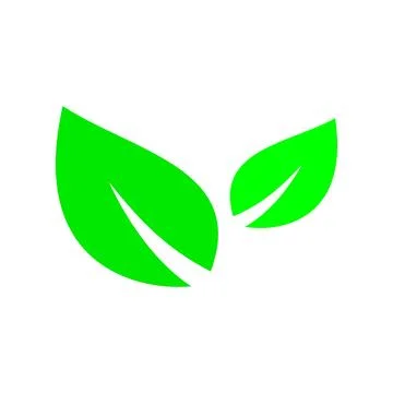 Green Leaf Duo Logo Natural Eco Organic Symbol Design Stock Illustration