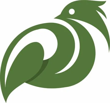 Green Leaf Eagle Logo Stock Illustration