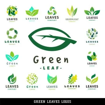 Green leaf eco design friendly nature elegance symbol and natural element Stock Illustration