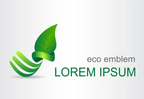 Green leaf. Eco icon. Illustrazione stock