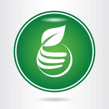 Green leaf. Eco icon. Stock Illustration