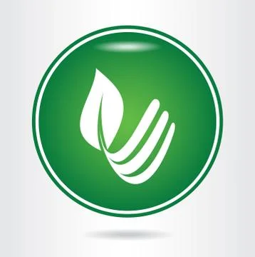 Green leaf. Eco icon. Stock Illustration