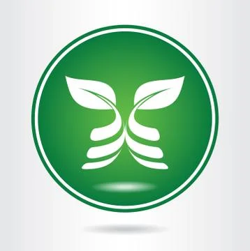 Green leaf. Eco icon. Stock Illustration
