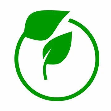 Green Leaf Ecology Icon Vector Illustration in Circle Eco Friendly Concept Natur Illustrazione stock