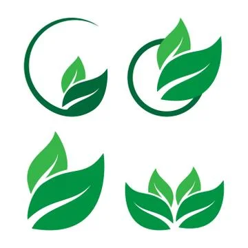 Green leaf ecology nature element vector template Stock Illustration