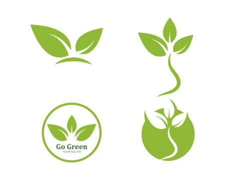 Green leaf ecology nature element vector icon of go green Stock Illustration