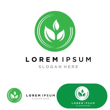 Green leaf ecology nature element vector logo Stock Illustration